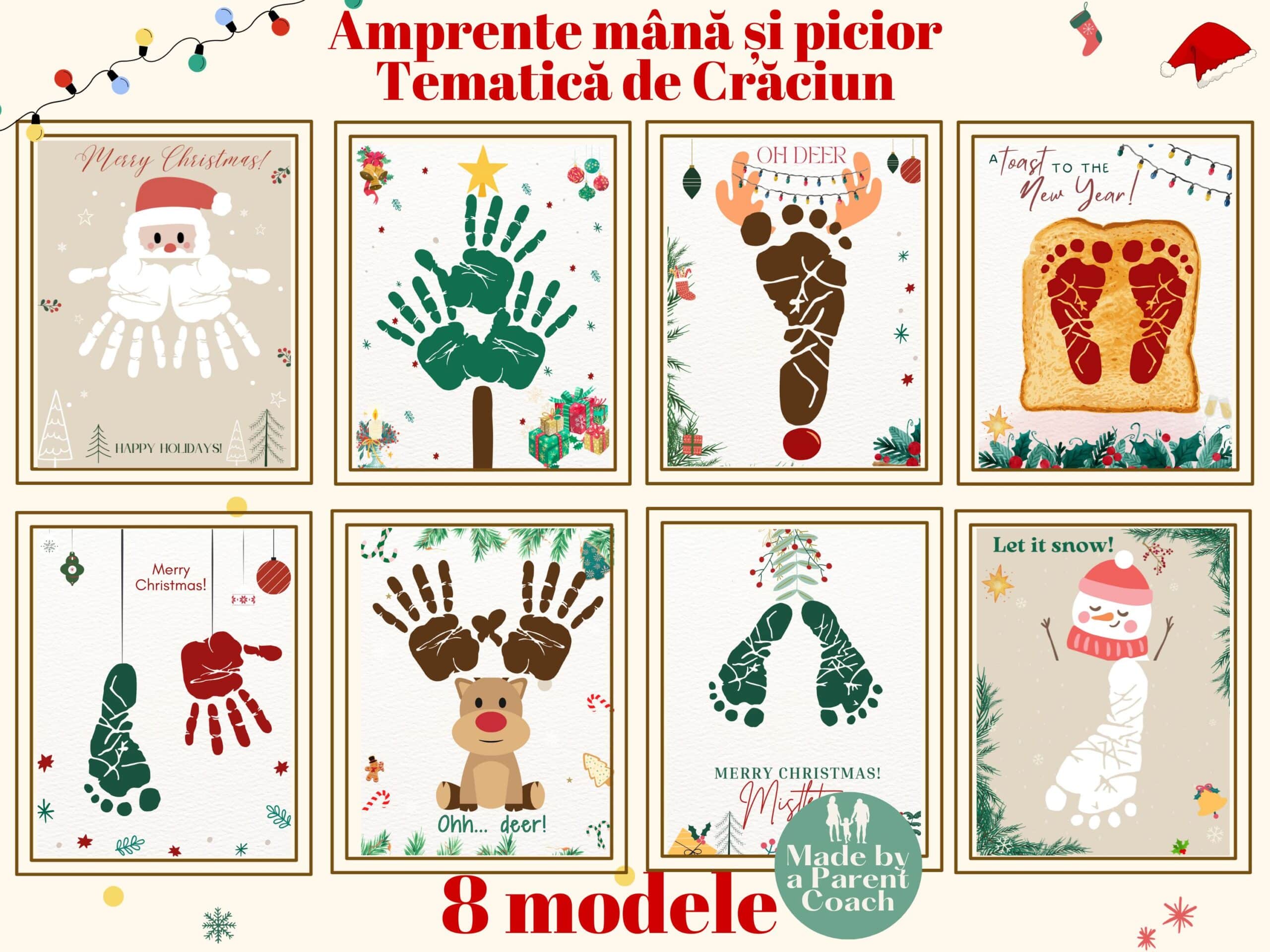 Amprentă mână - picior - 8 modele - Crăciun 3 Amprentă mână - picior - 8 modele - Crăciun