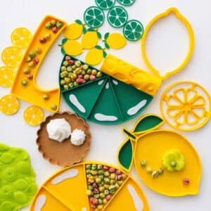 Set educativ joaca senzoriala "Citrice rasfatate" cu lamai si limes, printat 3D, Montessori si Sensory Play