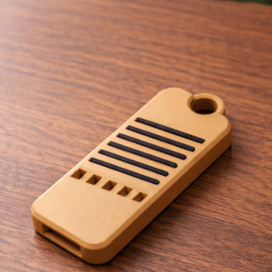 Alternative view of Set 3 x fluier plat, 3D printat, sunet puternic, caramel cu dungi negre, design subtire