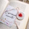 Martisor inovator printat 3D, inima simbol pe carton ilustrat "O primavara minunata", Cadou 1 Martie, Ziua Mamei, alb marble cu rosu, cu card si snur de martisor 1 In3d.ro 3