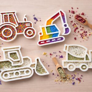 Set joaca senzoriala tavite vehicule - constructii Montessori