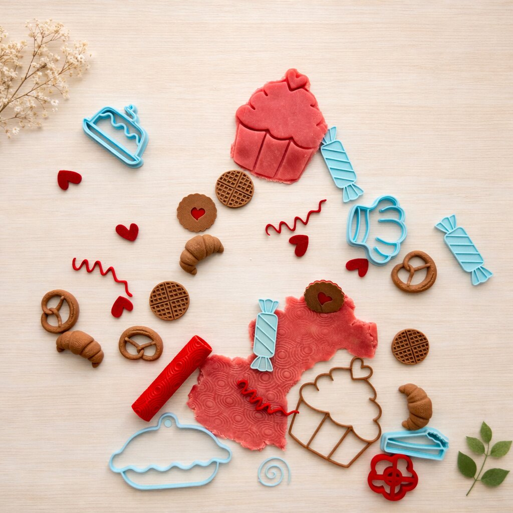 Set creativ pentru plastilina, Mini Kit "Patiserie" de joaca senzoriala si joc de rol 3 Set creativ pentru plastilina, Mini Kit "Patiserie" de joaca senzoriala si joc de rol