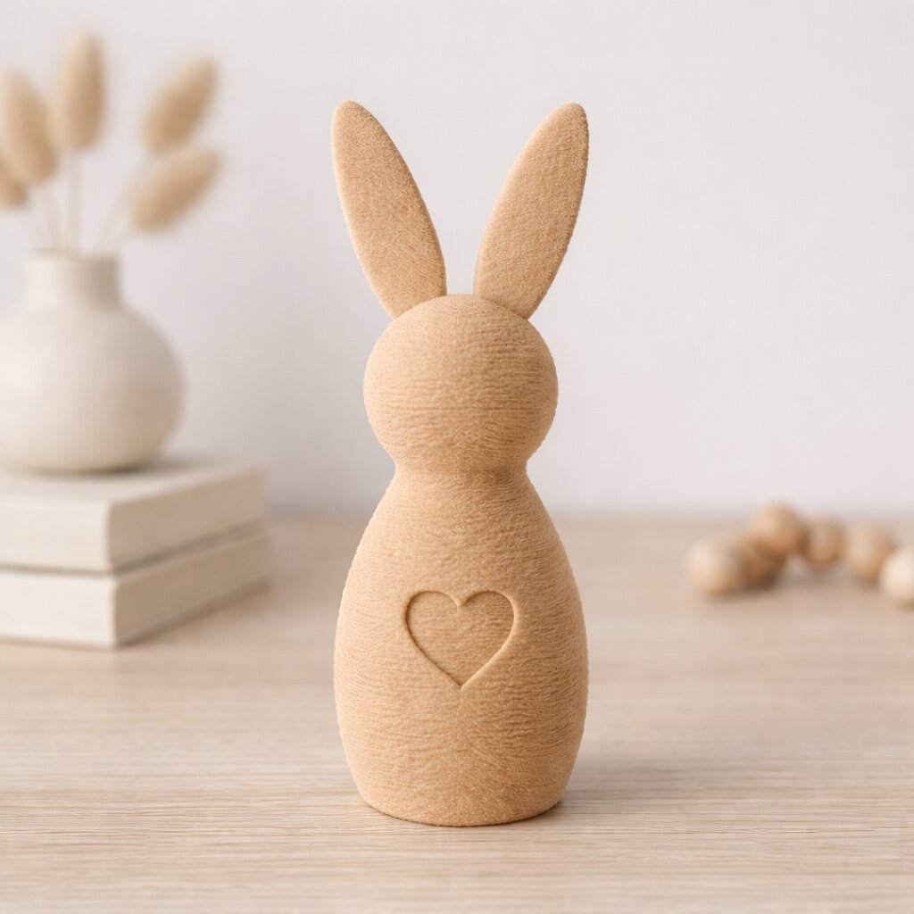 Cadou Paste figurina decorativa - iepuras minimalist cu inima 2 Cadou Paste figurina decorativa - iepuras minimalist cu inima
