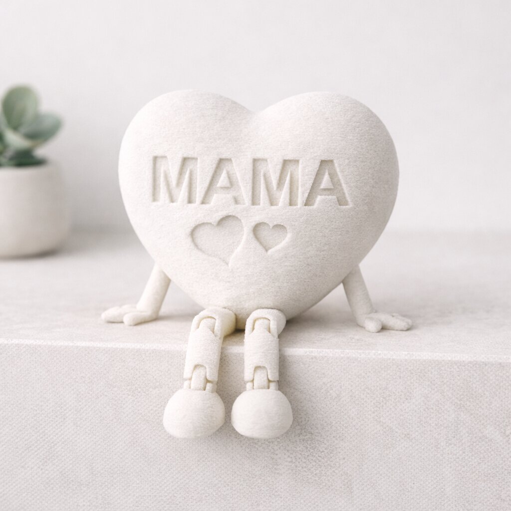 Cadou inimioara personalizata cu picioare flexibile, articulate si inimi "Mama" 4 Cadou inimioara personalizata cu picioare flexibile, articulate si inimi "Mama" - imagine 2