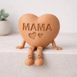 Cadou inimioara personalizata cu picioare flexibile, articulate si inimi "Mama" 7 Cadou inimioara personalizata cu picioare flexibile, articulate si inimi "Mama" - imagine 3