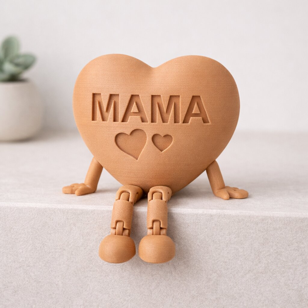 Cadou inimioara personalizata cu picioare flexibile, articulate si inimi "Mama" 5 Cadou inimioara personalizata cu picioare flexibile, articulate si inimi "Mama" - imagine 3