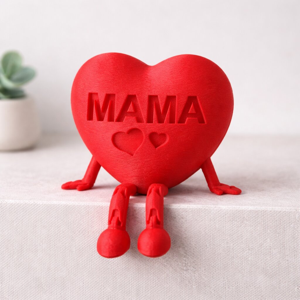 Cadou inimioara personalizata cu picioare flexibile, articulate si inimi "Mama" 3 Cadou inimioara personalizata cu picioare flexibile, articulate si inimi "Mama"