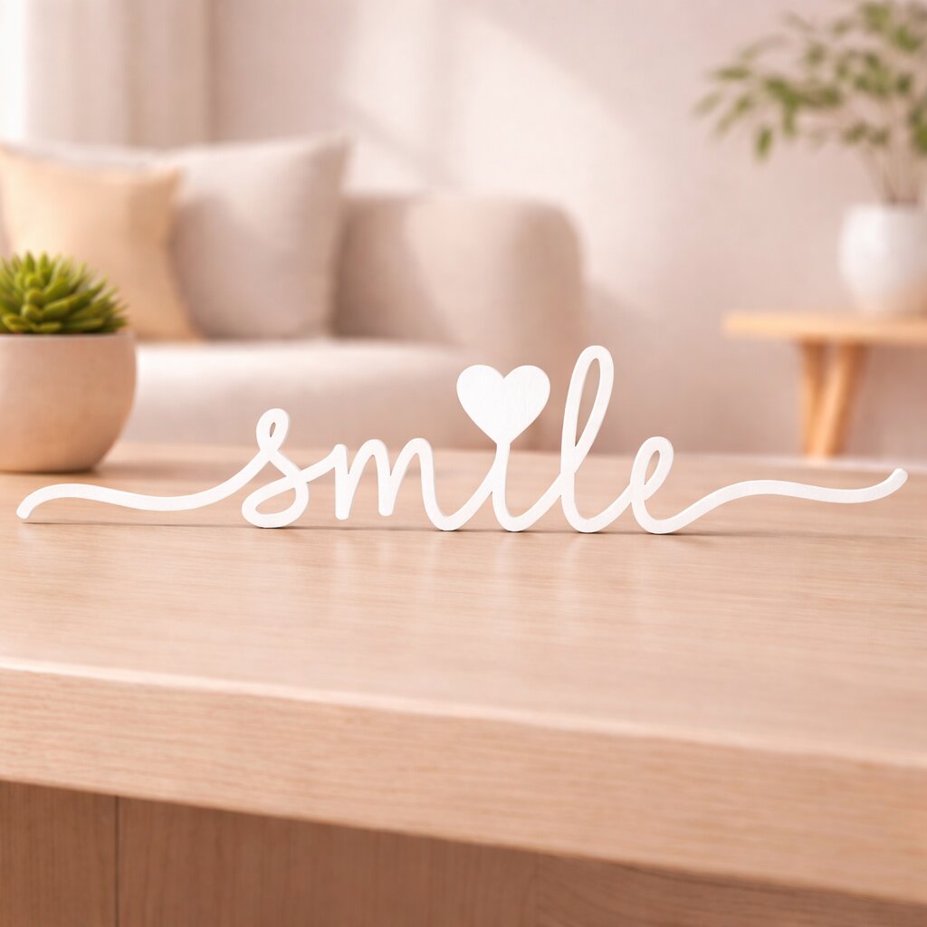 Decoratiune minimalista "Smile" cu inima 3 Decoratiune minimalista "Smile" cu inima