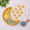 Set tematic "Vremea" luna si stele, joaca senzoriala si numarat, joaca Montessori open ended 1 LUNA SI STELE